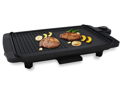 Grill elektryczny ZEPHYR ZP 1015 G, 1500W, 2 strefy grzewcze, taca na tłuszcz, termostat, czarny 