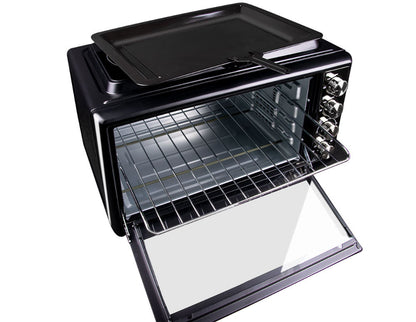 Нарушена опаковка: Готварска печка с два стъклокерамични котлона ZEPHYR ZP 1441 B38IR, 38 л, Клас А, Конвекция, Infrared, Черна