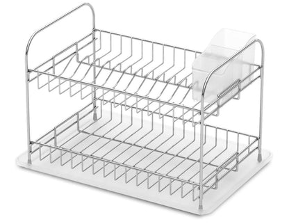 СУШИЛНИК ЗА СЪДОВЕ TEKNO TEL KB-007 , 2нива , хром-прозрачна тавичка