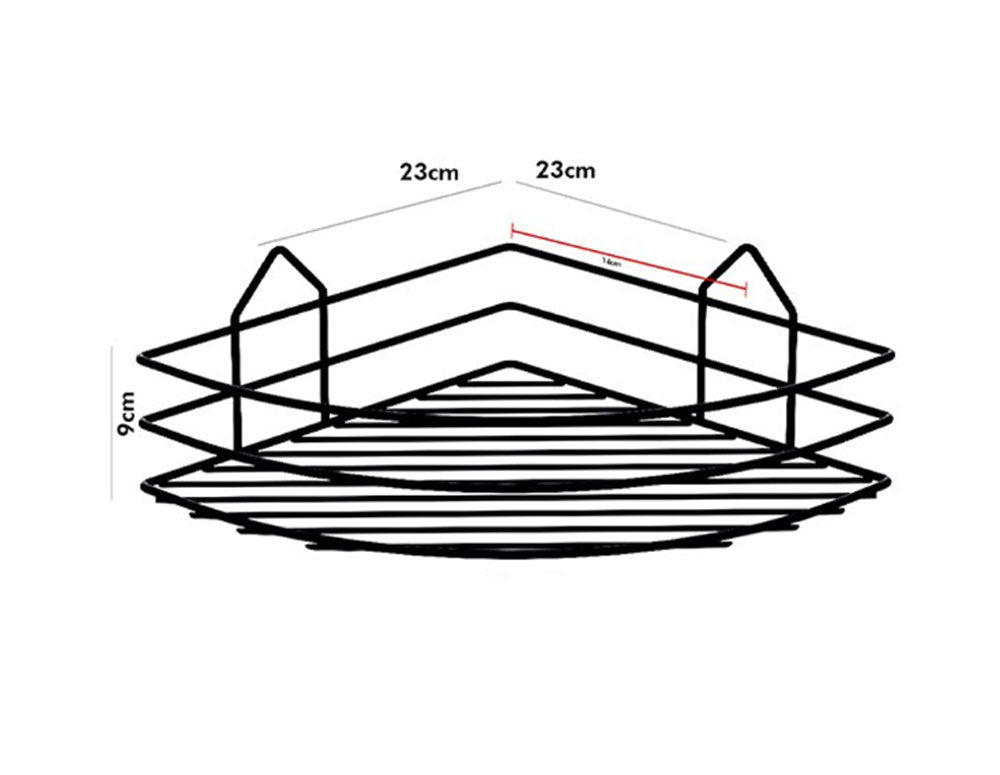 Narożna półka łazienkowa na 1 poziomie TEKNO TEL BK 001, 23x23x9 cm, Mocowanie na kołek, Chrom