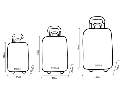 Walizka ZEPHYR ZP 9520 AM, 25 x 41 x 63 cm, Czarna