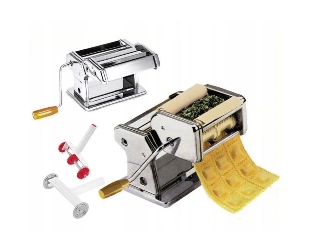 Maszyna do świeżego makaronu ZILNER ZL 5210, Przystawki do spaghetti, fettuccine, lasagne, tagliatelle, ravioli, Inox