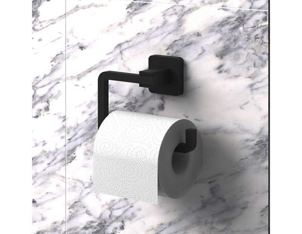 Поставка за тоалетна хартия TEKNO TEL TR MG 394B, 15х6х9 см, Закрепване с дюбел, Матово черно