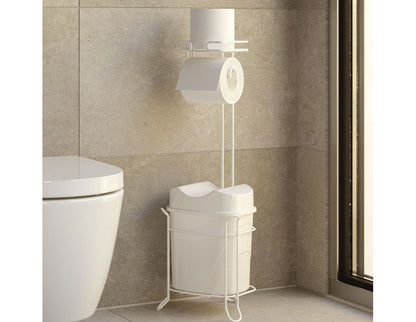 Стояща поставка за тоалетна хартия TEKNO TEL MG-098WW , с кошче
