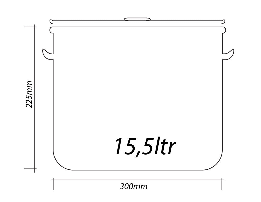 Kocioł z pokrywką SAPIR SP 1211 B30S, 15,5 litra, 32x22,5 cm, Inox 