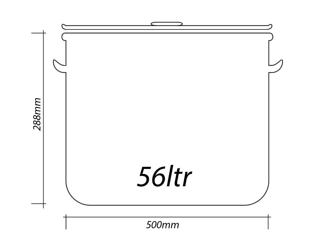 Казан с капак SAPIR SP 1211 B50S, 56 литра, 50x28.8 см, Инокс