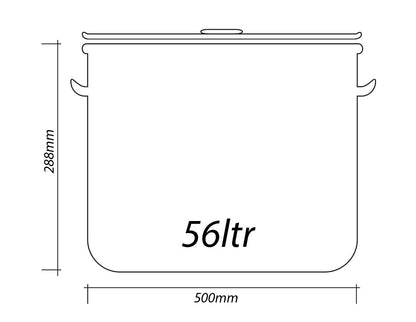 Казан с капак SAPIR SP 1211 B50S, 56 литра, 50x28.8 см, Инокс